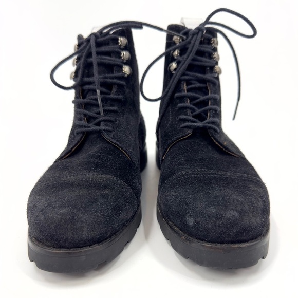 Vintage Ralph Lauren Suede Ankle Boots Womens 6.5 Combat Goth Grunge Lace Up - Picture 3 of 11